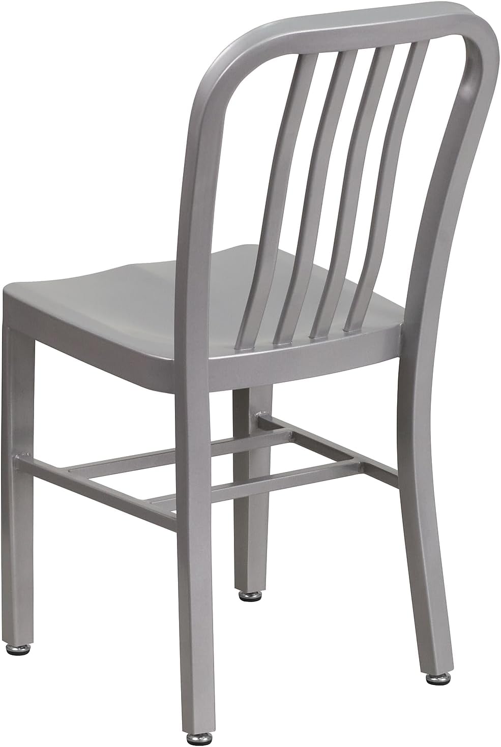 Flash Furniture Commercial Grade Silver Metal Indoor-Outdoor Chair