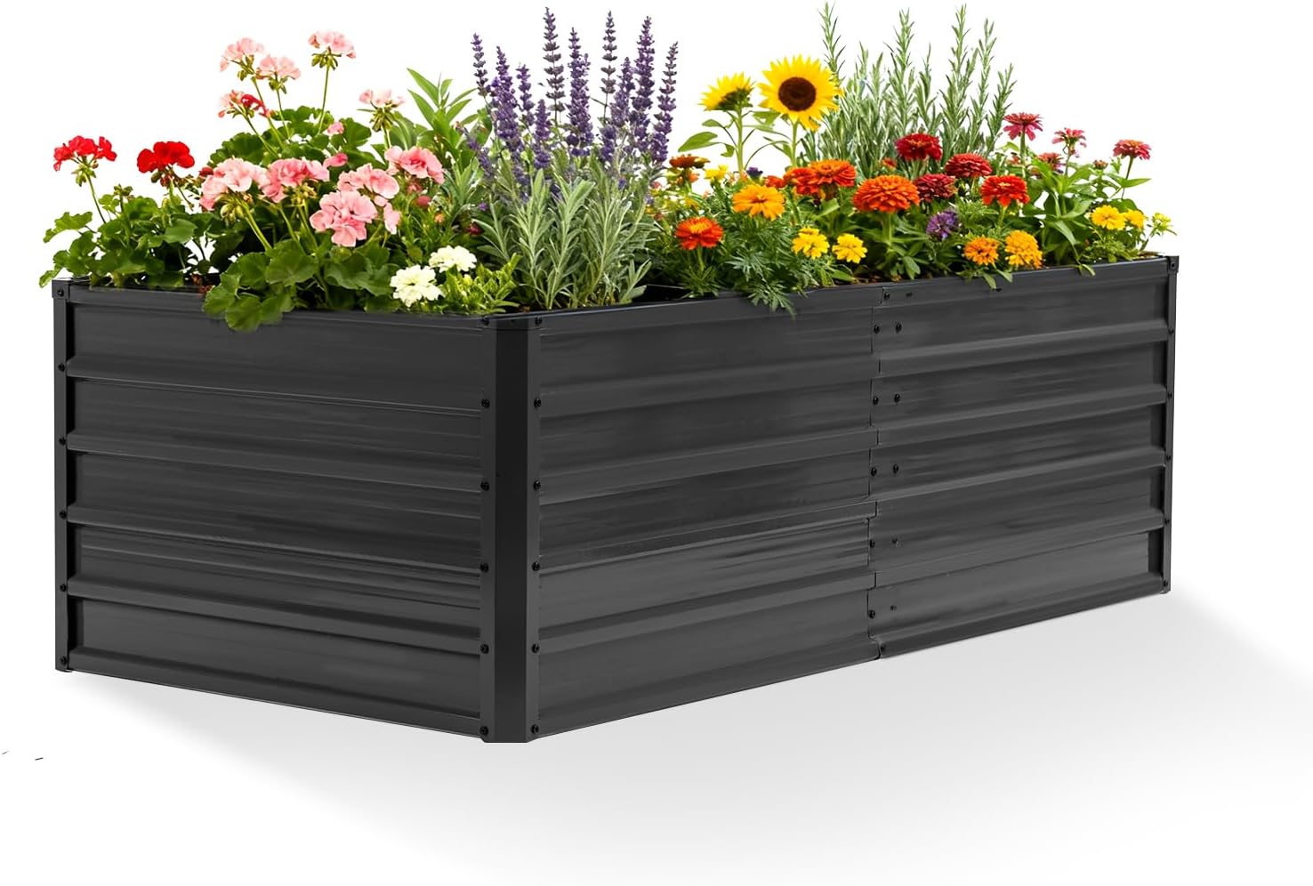DUMOS Raised Garden Bed with Legs, 48x24x30in Wood Elevated Planter Box w/Bed Liner for Herbs Flowers Vegetables, 300lbs Capacity Outdoor Gardening Planters for Patio Balcony Backyard, Natural Wood