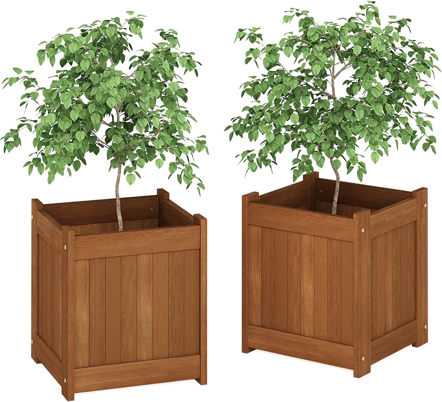 Furinno 2-FG16450 Tioman Hardwood Flower Box, Two-Pack, Natural