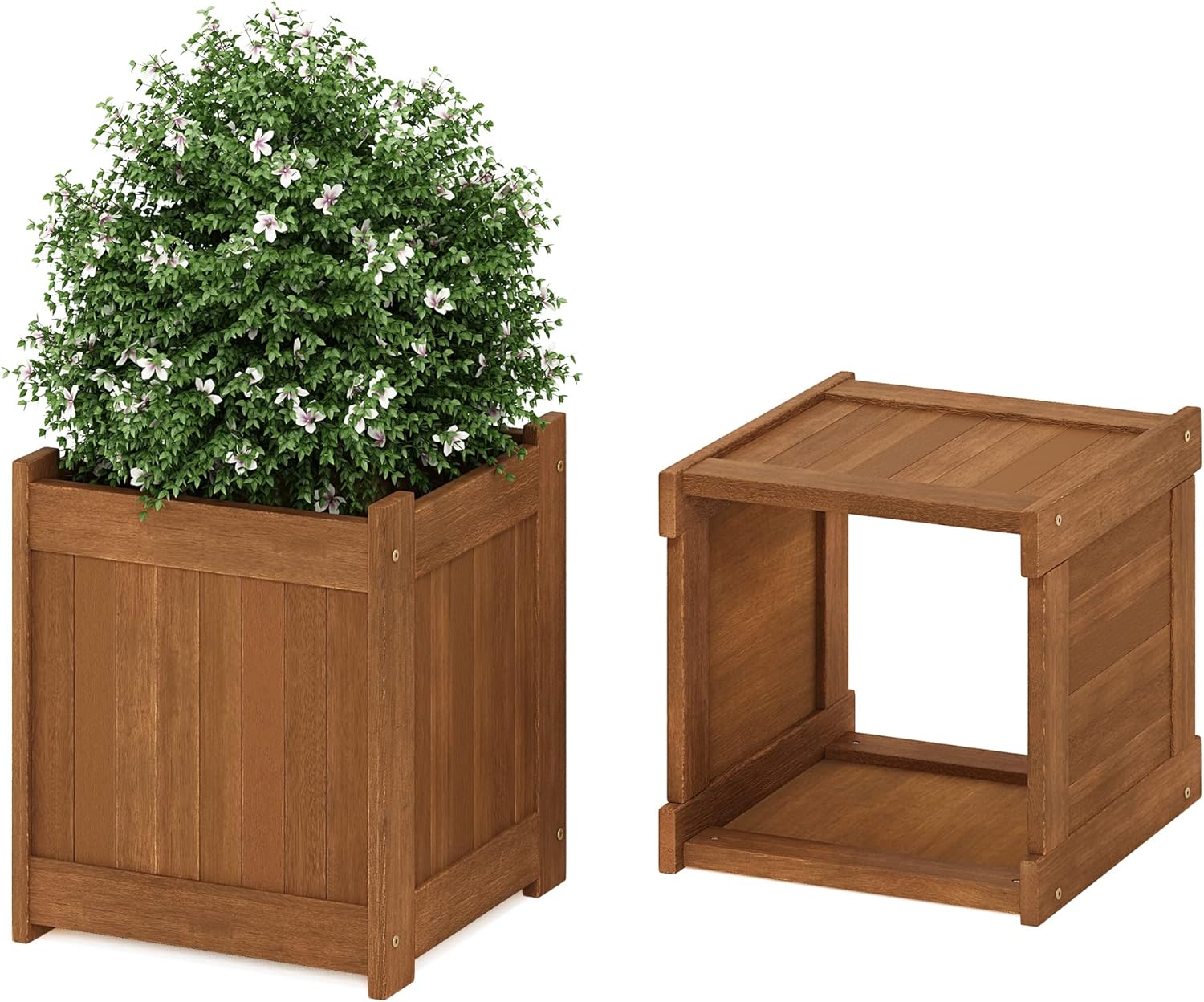 Furinno 2-FG16450 Tioman Hardwood Flower Box, Two-Pack, Natural