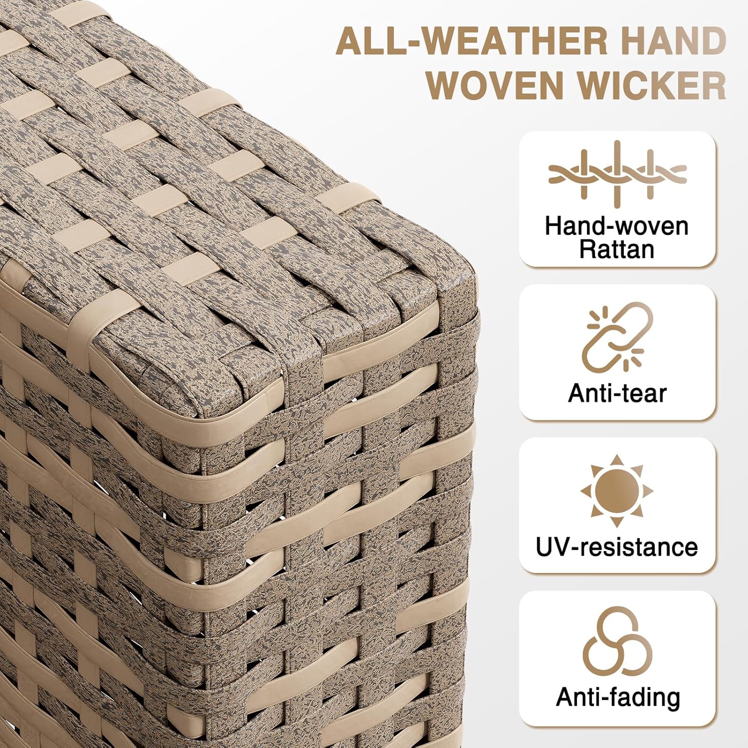 Aoxun Patio Furniture Sets, 7-Piece Outdoor Patio Furniture with Thick Cushions, Wicker Outdoor Conversation Set Sectional Sofa for Backyard, Poolside, Garden